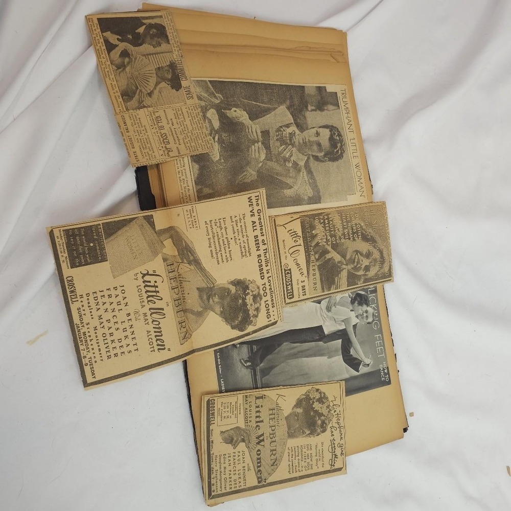 Antique Scrapbook 1930 1940s Little Women Katherine Hepburn Poems Poetry Vintage - Picture 2 of 16